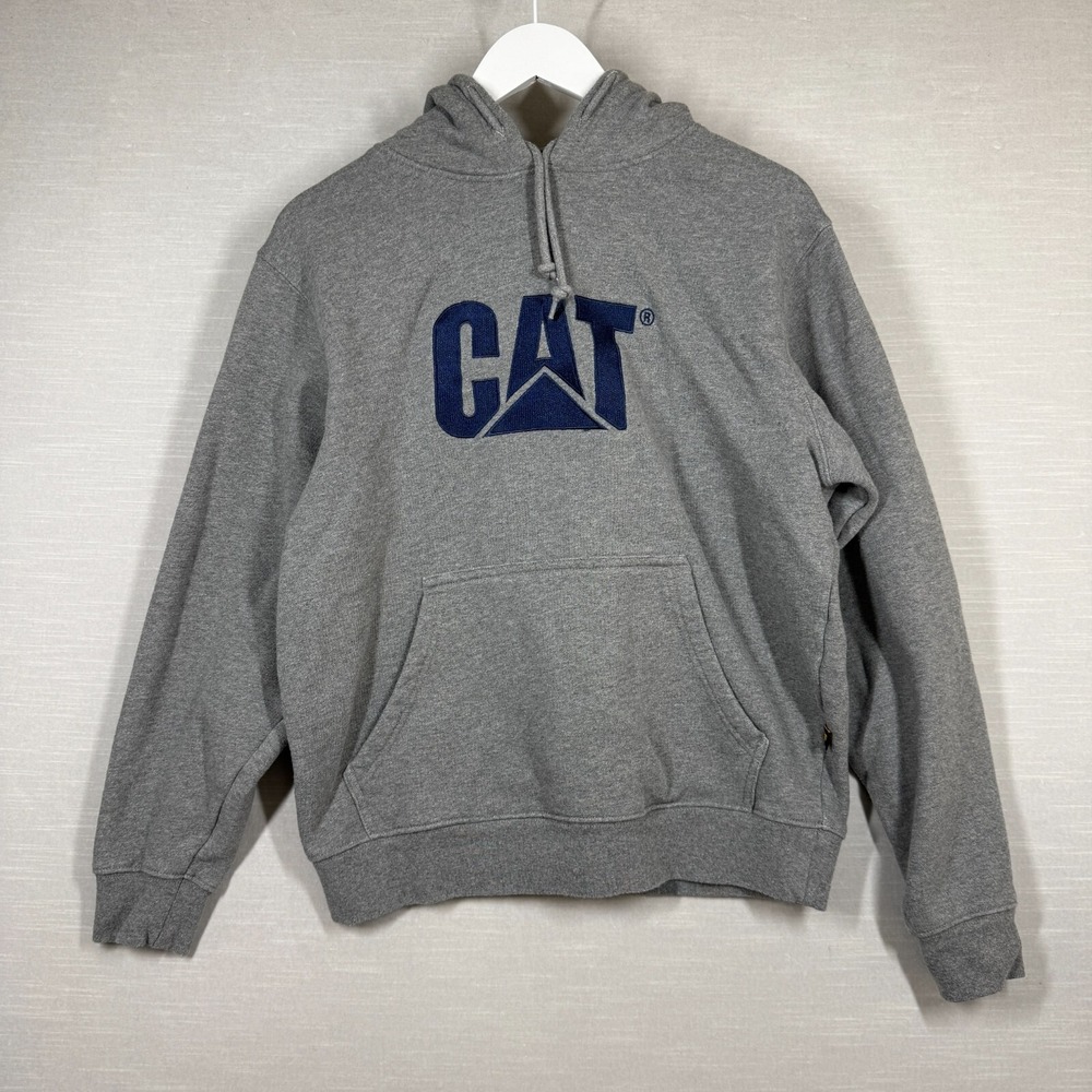 CAT‎ Sweatshirt Adult Medium Gray Caterpillar Machinery Work Wear Embroidered